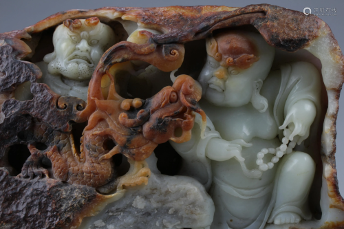 A Large and Rare Chinese Jade Carved Orn…