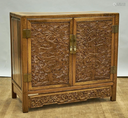 Antique Chinese Elaborately Carved Wood …