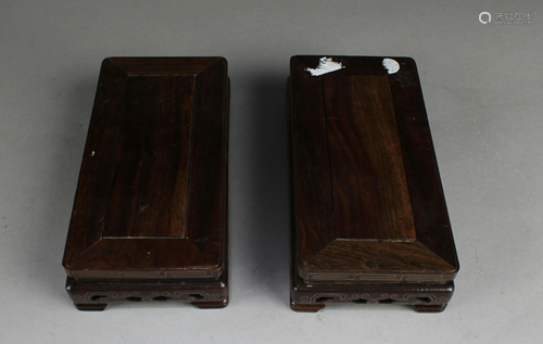 A Pair of Chinese Hardwood Stands