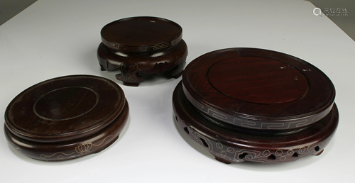 A Group of Three Chinese Hardwood Stands