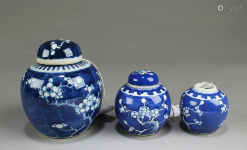 A Group of Three Chinese Blue & White Porc…