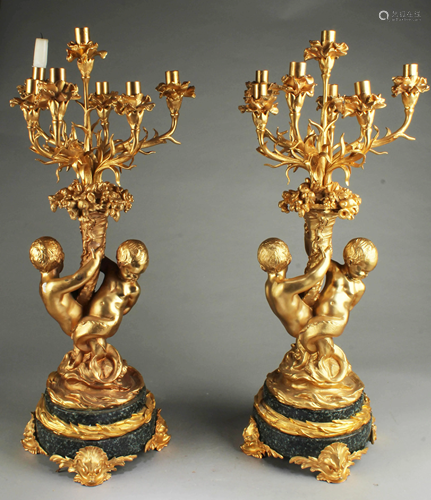 A Pair of Western Styled Candle Holders