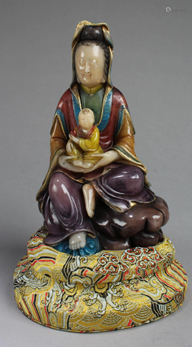 Chinese Soapstone Guanyin Statue