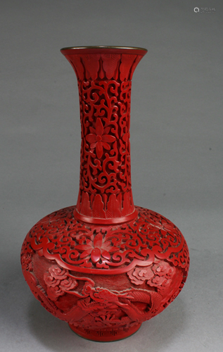 Chinese Cinnabar Lacquer Vase