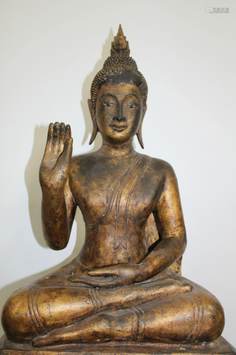 Antique Gilt Wooden Buddha statue