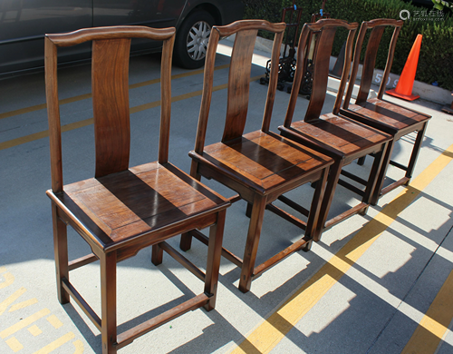 Four Chinese Hardwood Chairs