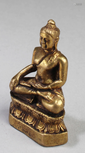 Chinese Gilt Bronze Seated Buddha Statue