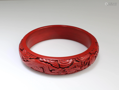 Antique Cinnabar Lacquer Bracelet