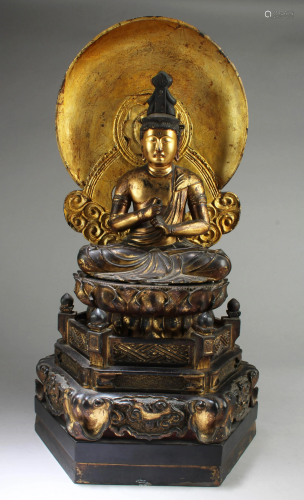 A Gilt Wood Buddha Statue