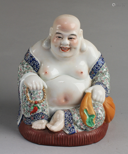 Chinese Famille Rose Buddha Statue