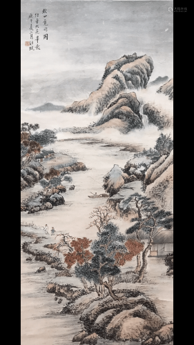汪琨 A Chinese Landscape Painting, Wang Kun Mark