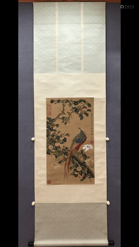 慈禧 A Chinese Flower&Bird Pattern Painting, Ci Xi Mark