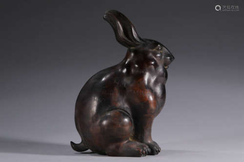 铜胎兔子摆件 A Chinese Copper Rabbit Ornament