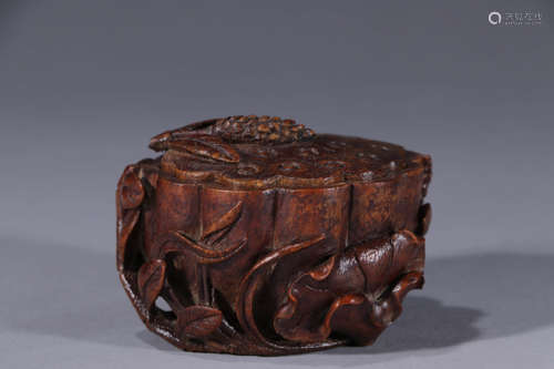 清代：竹雕莲蓬把件 A Chinese Carved Bamboo lotus seedpod Ornament