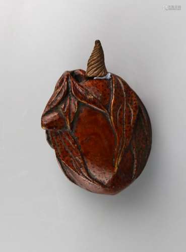 A Chinese Bamboo Carved Snuff Bottle, Mid Qing Dynasty