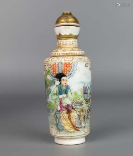 A Chinese Snuff Bottle Painted with Dream of the Red