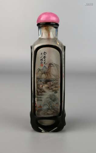 A Chinese Glass Inside Painted Snuff Bottle, Signature