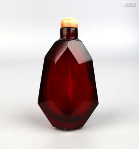 A Chinese Ruby Red Glass Snuff Bottle, 18th Century