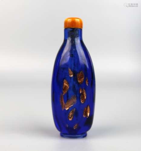 A Chinese Sapphire Blue Glass Snuff Bottle, 18th