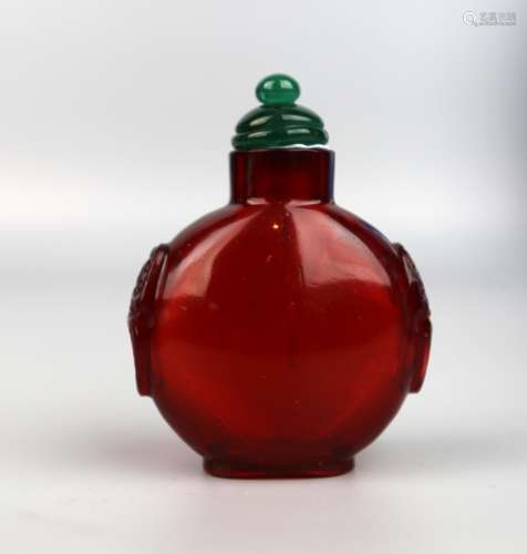 A Chinese Ruby Red Glass Snuff Bottle, 18th Century