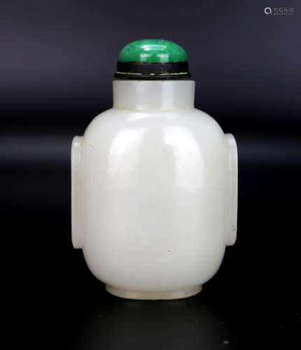 A Chinese White Jade Snuff Bottle, 18th Century