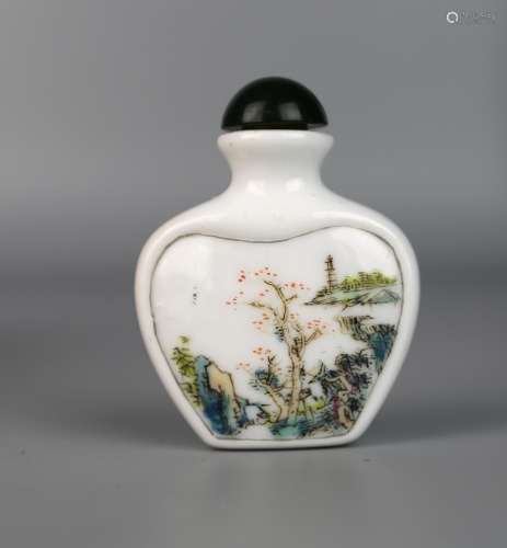 A Chinese Famille Rose Snuff Bottle, Caixiu Tang Mark,