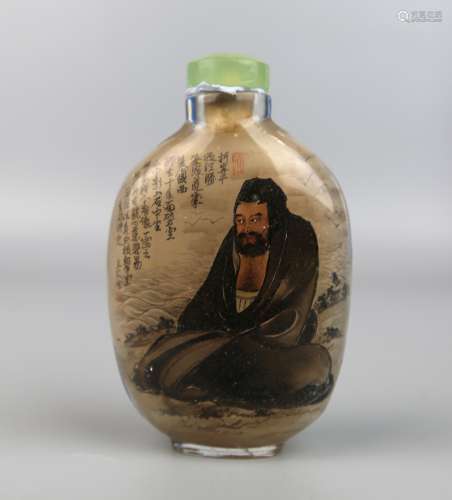 A Chinese Inside Painted Glass Snuff Bottle, Signature