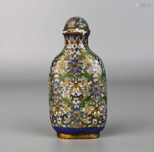 A Chinese Cloisonne Snuff Bottle, Jiaqing Period,