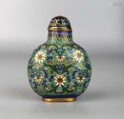 A Chinese Cloisonne Snuff Bottle, Jiaqing Period,