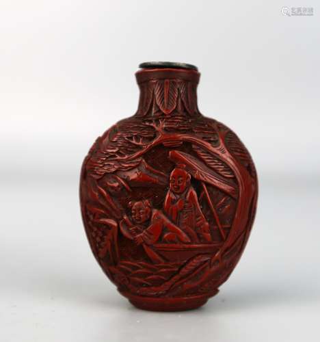 A Chiense Lacquer Snuff Bottle, 19th Century