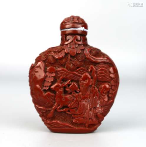 A Chiense Lacquer Snuff Bottle, 19th Century