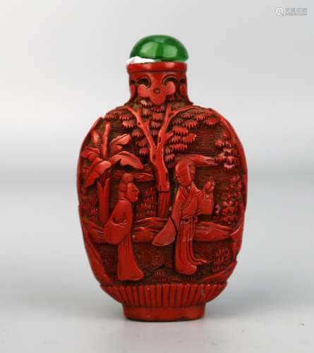 A Chiense Lacquer Snuff Bottle, 19th Century