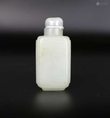A Chinese White Jade Snuff Bottle, Qing Dynasty