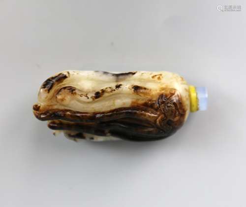 A Chinese Black & White Jade Fingered Citron, Qing