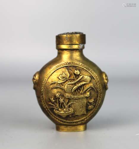 A Chinese Bronze Snuff Bottle, Guangxu Mark & Period