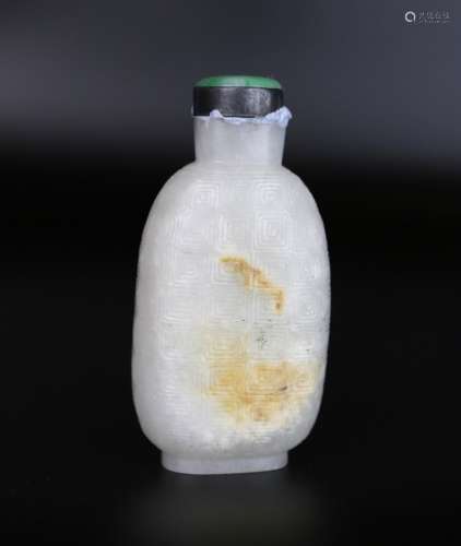 A Chinese White Jade Russet Snuff Bottle, Qing Dynasty
