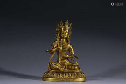 鎏金无量寿造像 A Chinese Gilding Bronze Statue of Amitayus Buddha