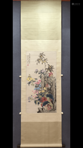 宋美龄 A Chinese Flowers Painting, Song Meiling Mark