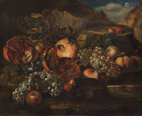 Follower of Maximilian Pfeiler (active Rome, circa 1694-circa 1721 Budapest) Pomegranates, grapes...