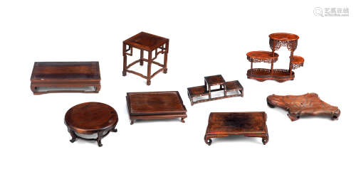A collection of hongmu and hardwood stands Qing Dynasty and later