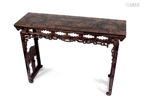A gilt decorated black lacquer altar table 18th century
