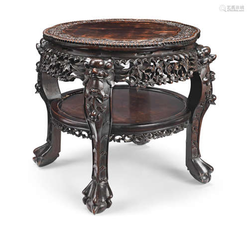 A carved hongmu stand Late Qing Dynasty
