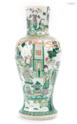 A Famille verte baluster vase 19th century