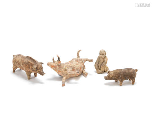 A selection of pottery animals Tang Dynasty