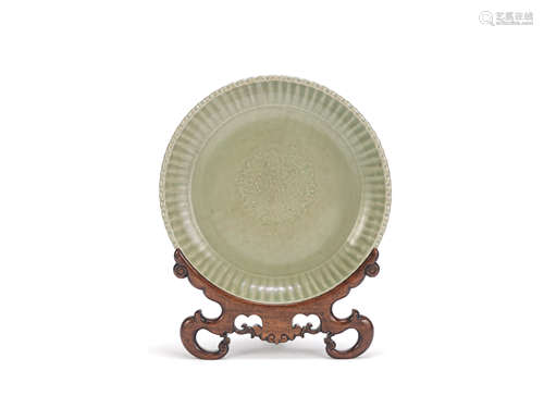 A Longquan celadon-glazed 'chrysanthemum' dish Early Ming Dynasty