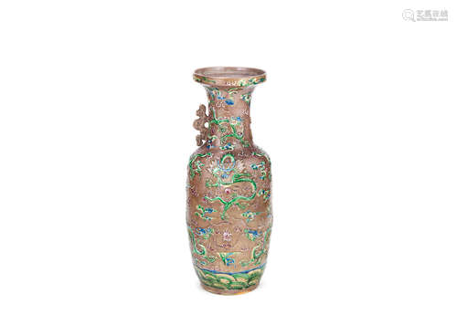 A polychrome glazed 'dragon' vase Late Qing Dynasty