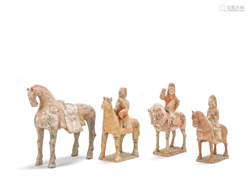 A group of pottery horses and equestrians Six Dynasties, Eastern Wei and Northern Qi
