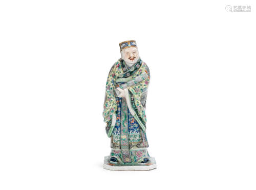 A polychrome figure of an Immortal Late Qing Dynasty