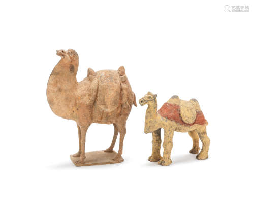 Two pottery models of camels Northern Wei and Eastern Wei