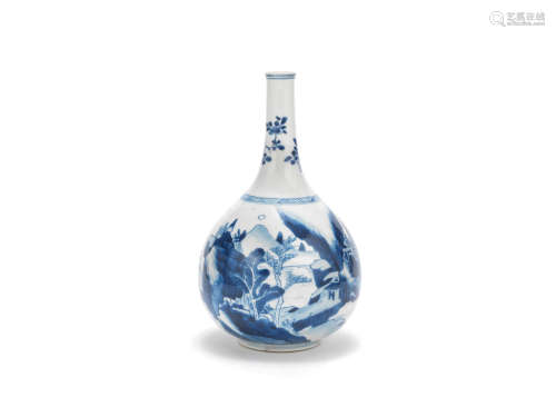 A blue and white bottle vase Kangxi